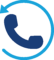 phone-circle-icon Blue phone handset icon with a circular arrow suggesting a call back or return call action